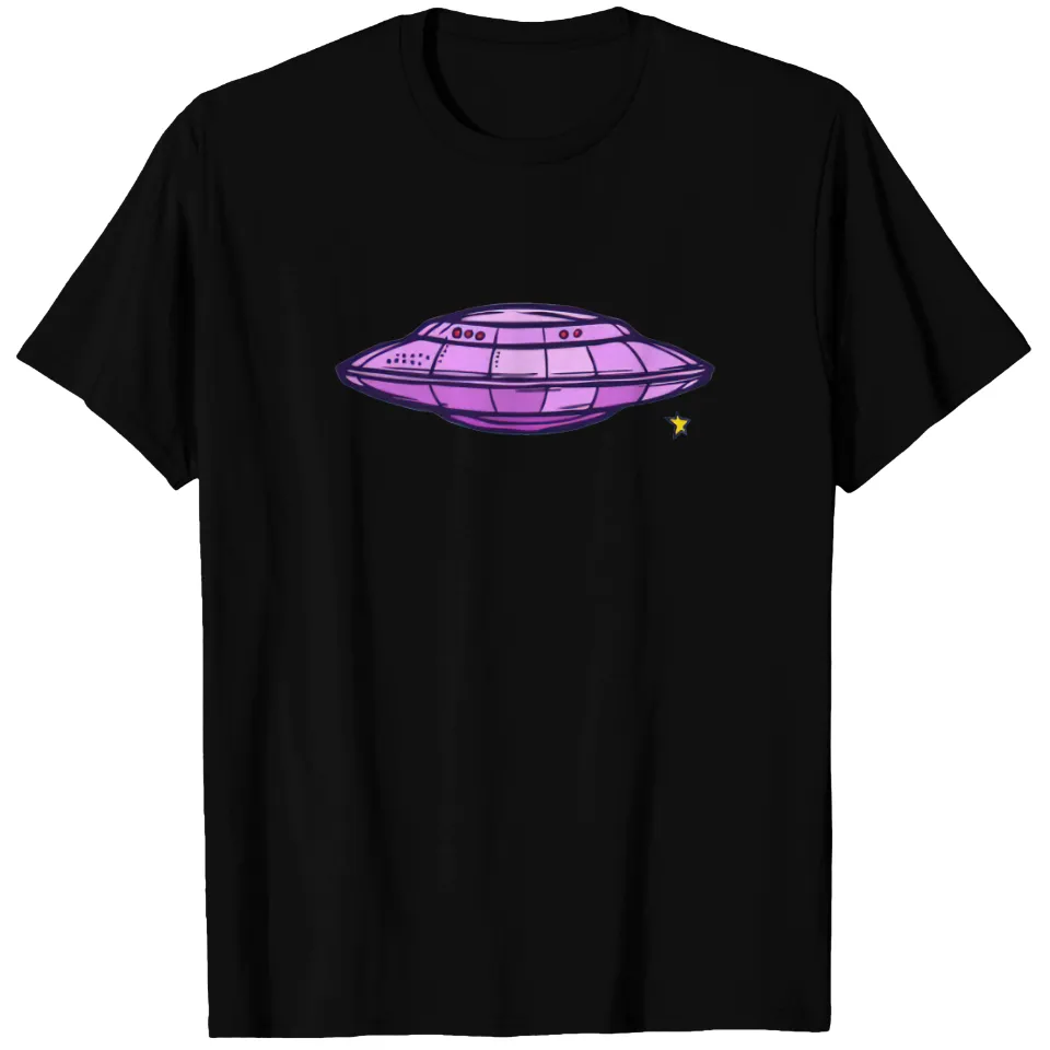 T-shirt pour hommes Alien Spaceship en noir — T-shirts pour hommes