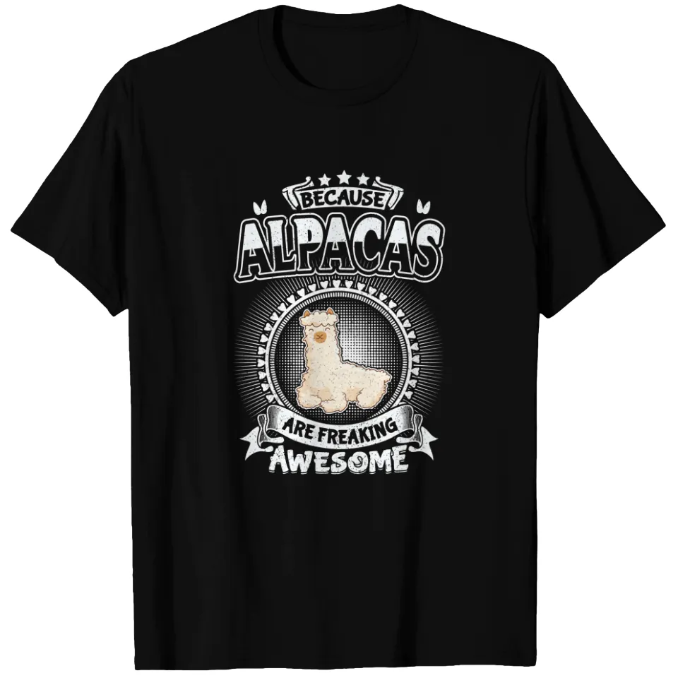 Alpacas Are Awesome Men's Black T-Shirt