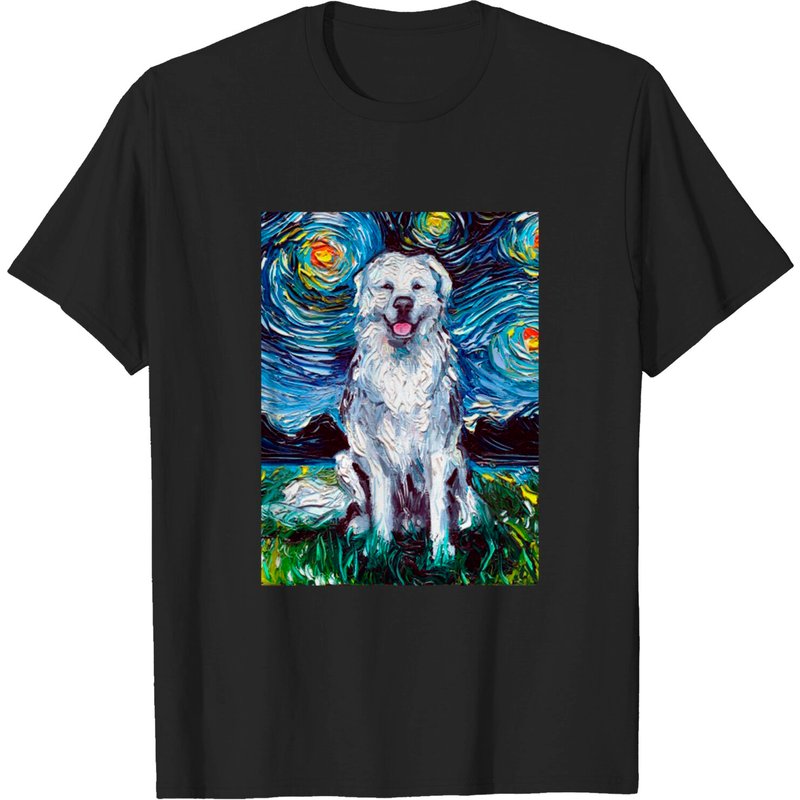 T-shirt pour hommes Great Pyrenees Night — T-shirts pour hommes