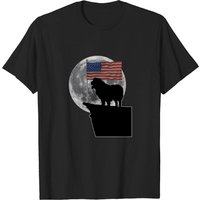 T-Shirt Moon Great Pyrenees Drapeau USA pour Hommes — T-shirts pour hommes