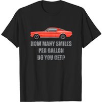 T-shirt Smiles Per Gallon Signal Flare Red 1966 Fastback — T-shirts pour hommes
