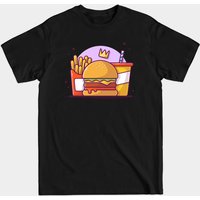T-shirt Burger Frites et Boisson Gazeuse Cartoon pour Hommes
