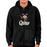 Hoodies Zippés Quisp avec Logo Vieilli Original pour Unisexe — Sweats à capuche pour hommes