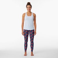 Lobsters - Red On Navy Women's Leggings