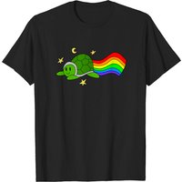 T-shirt pour hommes Flying Turtle Rainbow Turtle