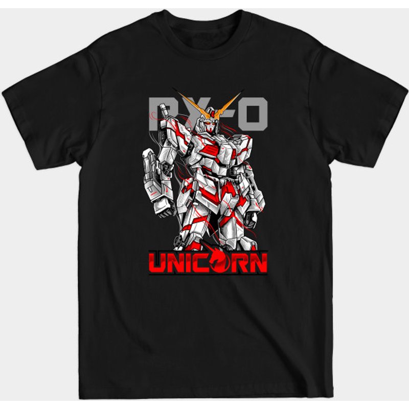 Gundam Unicorn Men's T-Shirt in Black — Mens T Shirts