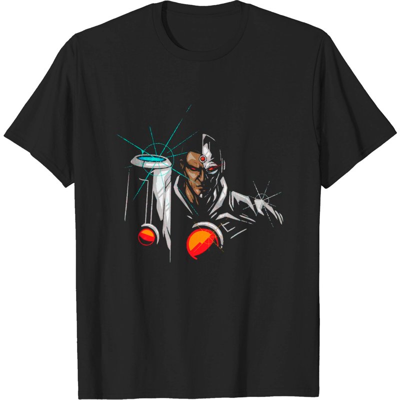 T-shirt Silver Fists - Mecha pour hommes en noir