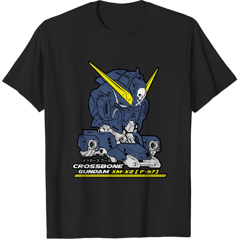 Gundam Crossbone X2 Men's Black T-Shirt — Mens T Shirts