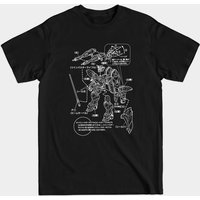T-shirt pour hommes Gundam Instructions en noir