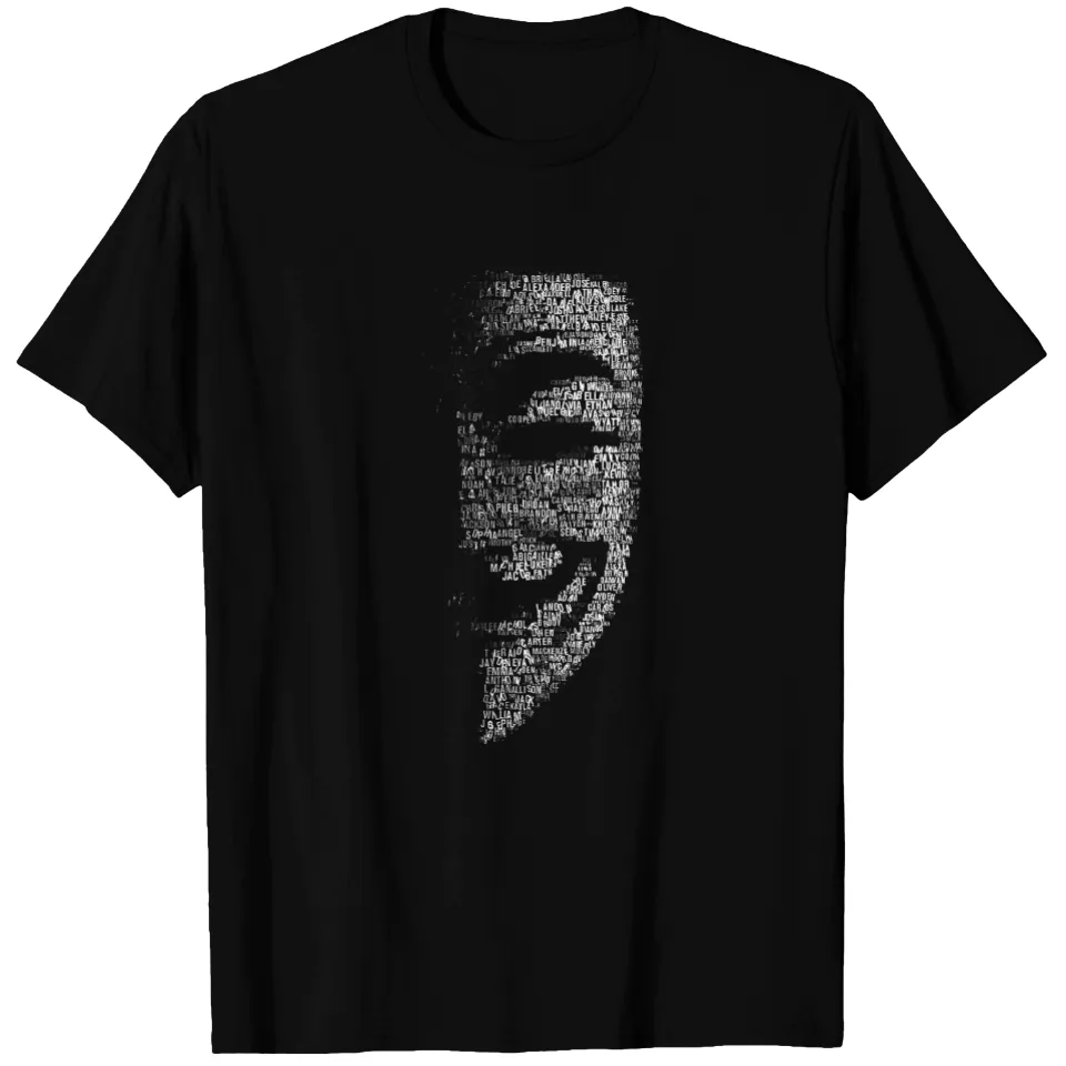 T-shirt pour hommes Anonymous Hacktivist en noir — T-shirts pour hommes