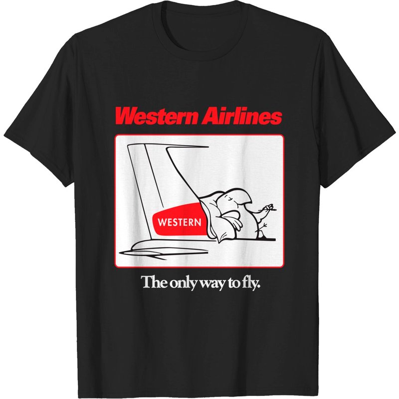 Western Airlines Cartoon Bird T-Shirt for Men — Mens T Shirts