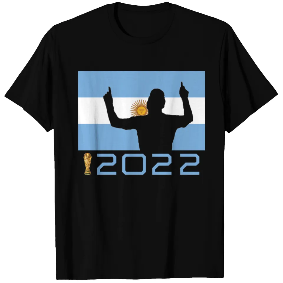 T-Shirt de Soccer Argentine 2022 Coupe du Monde pour Hommes - Noir — T-shirts pour hommes