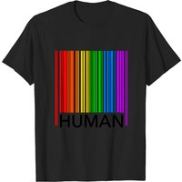 Human Gay Pride Barcode T-Shirt for Men