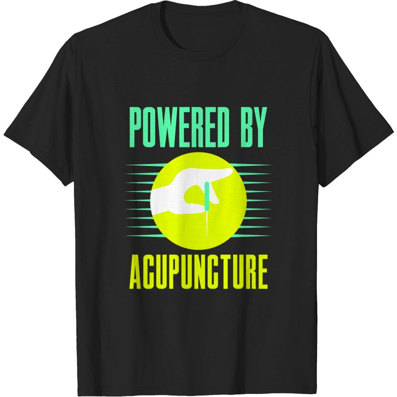 T-shirt Humoristique Powered By Acupuncture pour Hommes — T-shirts pour hommes