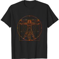 T-shirt Art Mandala Trippant de l'Homme de Vitruve de Léonard de Vinci