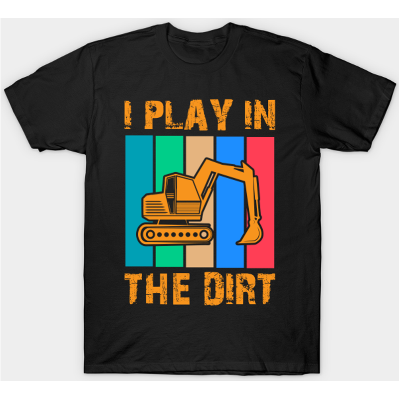 DIY Construction Backhoe Dirt Equipment T-Shirt for Men — Mens T Shirts