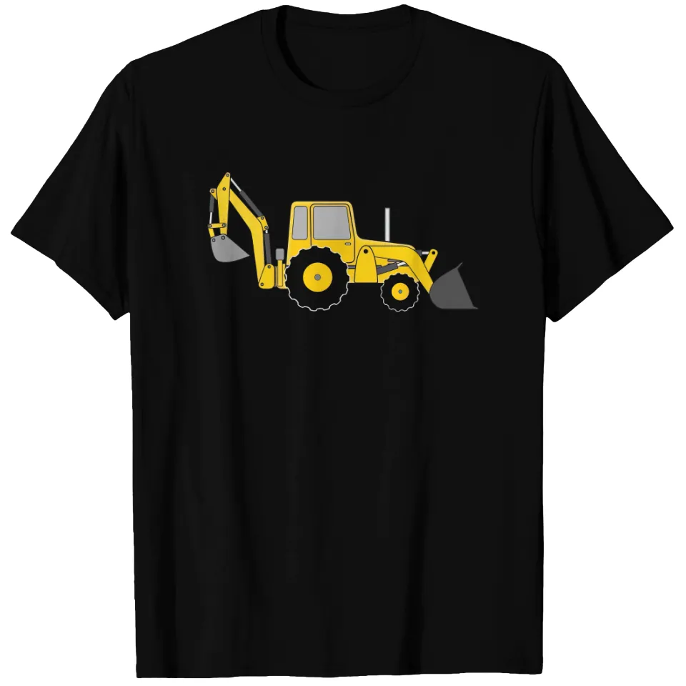 Backhoe Men's T-Shirt in Black — Mens T Shirts