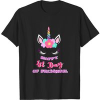 T-Shirt Homme Visage de Licorne Premier Jour de Maternelle — T-shirts pour hommes