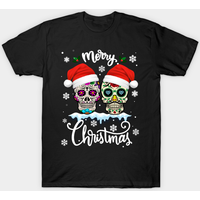 T-shirt pour hommes Merry Christmas Skulls Santa Hat — T-shirts pour hommes