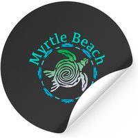 Myrtle Beach Vintage Tribal Turtle Gift Sticker — Stickers & Decals