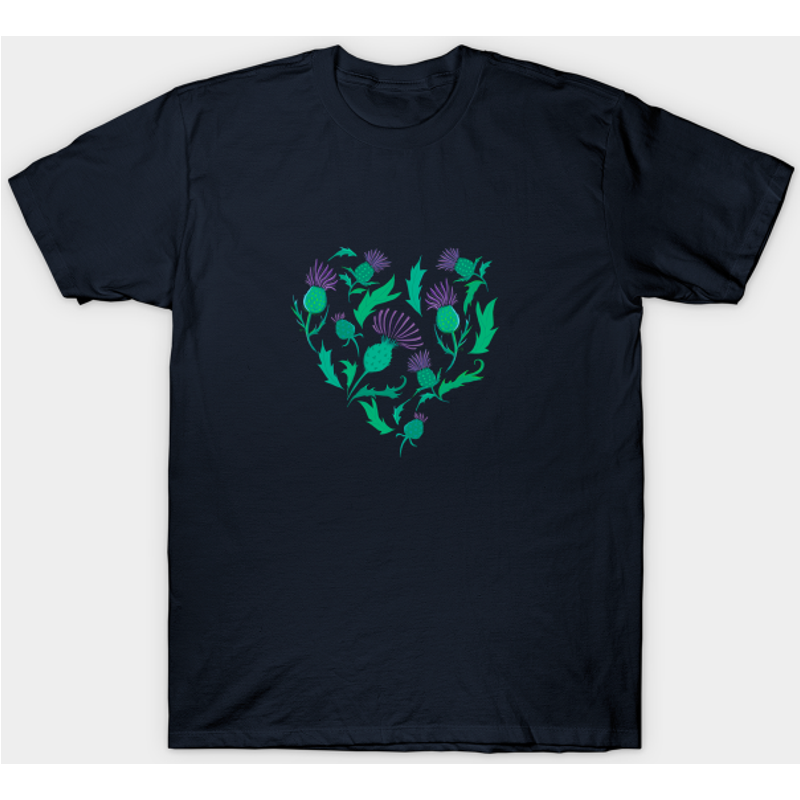 T-shirt pour hommes Scottish Thistle Heart