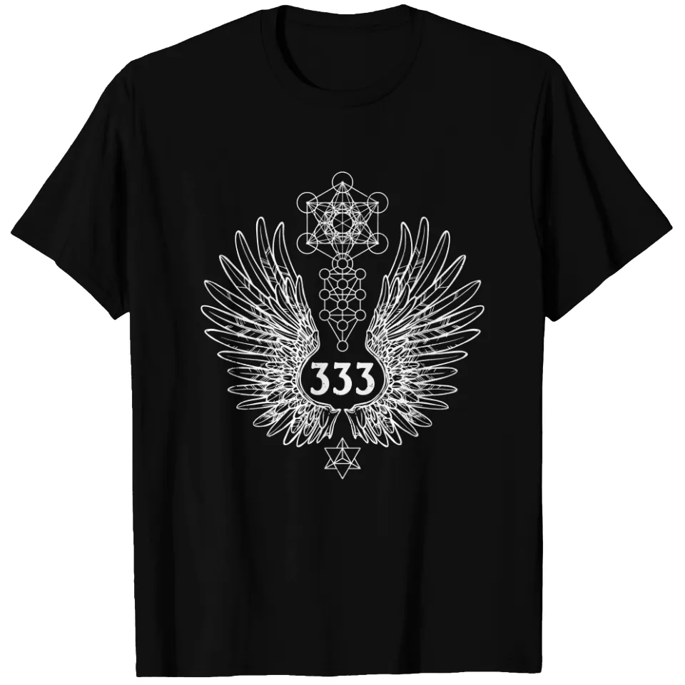 T-shirt pour hommes Angel Number 333 Géométrie Sacrée