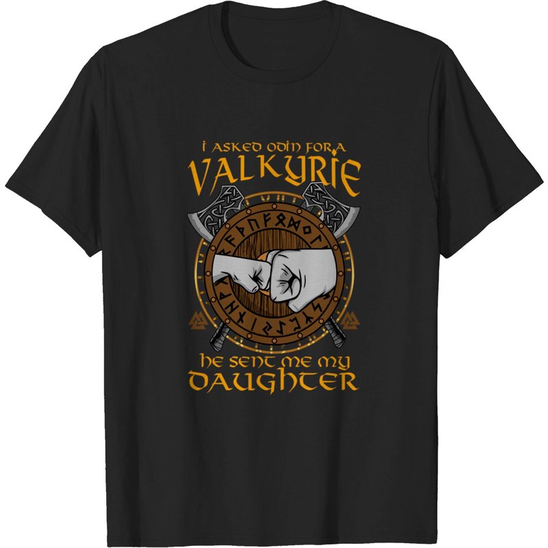 J'ai demandé à Odin une Valkyrie, il m'a envoyé ma fille - T-shirt Valhalla — T-shirts pour hommes