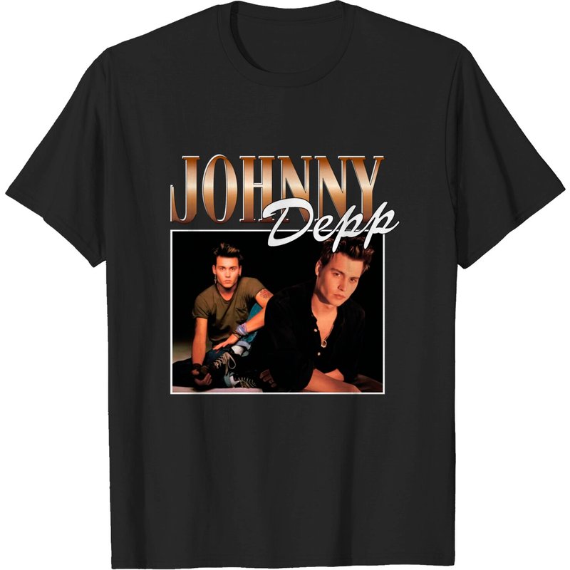 T-shirt Signature Johnny Depp pour hommes en noir — T-shirts pour hommes