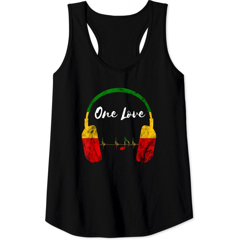 Débardeurs Rasta Reggae Music Headphones Fierté Jamaïcaine pour Hommes — T-shirts pour hommes