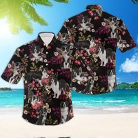 Border Collie Hawaiian Short Sleeve Shirts for Men