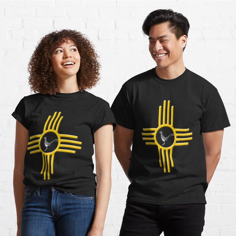New Mexico Roadrunner Zia Symbol Classic T-Shirt for Men — Mens T Shirts