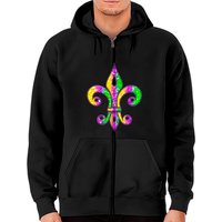 Mardi Gras Zip Hoodie Fleur De Lis for Unisex