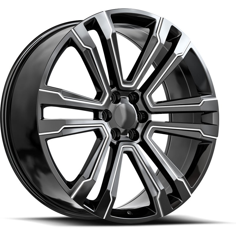 Roues O.E. Revolution G-10 Moulées Noires Brillantes - 22x9, 6x139.7