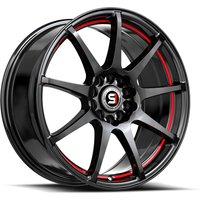 Jantes Spec-1 SP-67 Noir Brillant & Ligne Rouge - 17x7, 5x100, 42 Offset — Roues et jantes