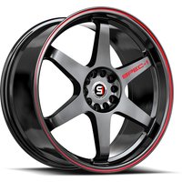 Spec-1 SPT-33 Gloss Black & Red Line 17x8 Rims 5x100 Bolt Pattern — Wheels & Rims