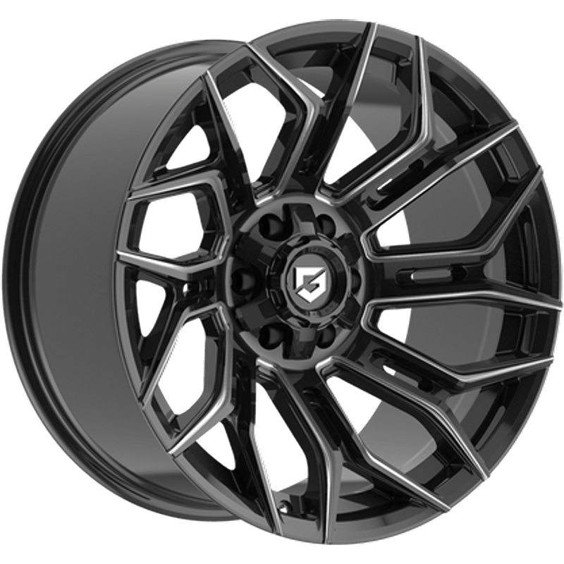 Gear Off Road 776BM Black Milled Wheels - 20x9 - 8x180 Bolt Pattern — Wheels & Rims