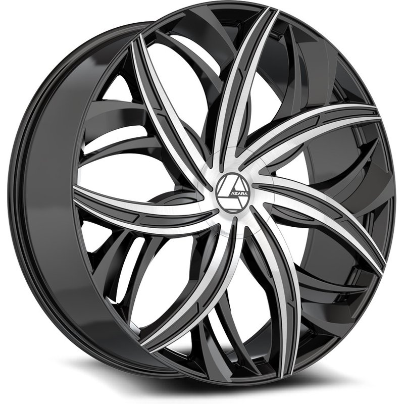 Roues Azara Aza-541 Noir Brillant Usiné - 18x8 - Motif de Boulons 5x100