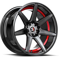 Roues Spec-1 SP-73 Noir Brillant & Rouge Découpé - 17x7.5 - 5x100