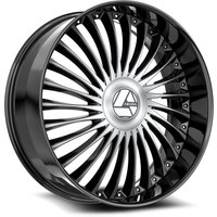 Roues Azara AZX-103 Noires Brillantes Usinées - 18x8 - 5x114.3