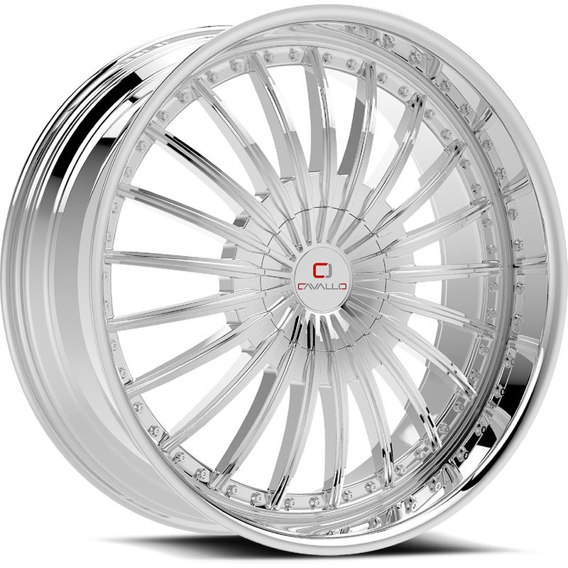 Cavallo CLV-32 Chrome Wheels - 18x8 Size, 5x100 Bolt Pattern — Wheels & Rims