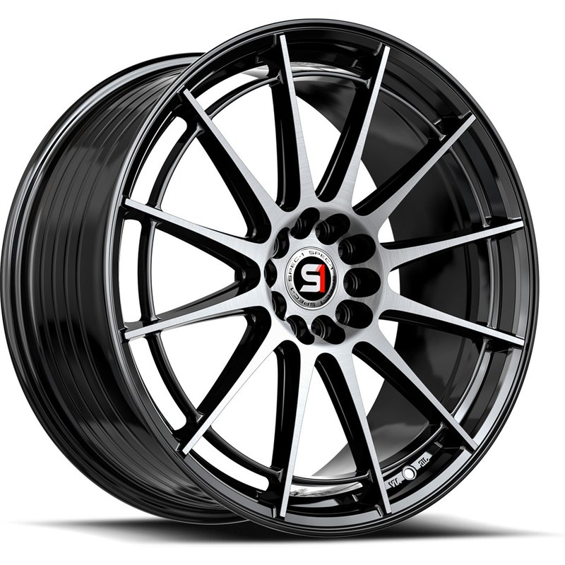Roues Spec-1 SP-64 Noir Brillant Usiné - 17x8 - 4x100 - 42 Offset