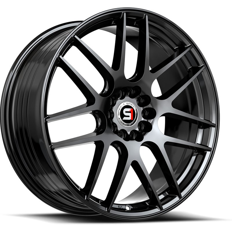 Spec-1 SP-65 Gloss Black 17x8 Wheels with 5x100 Bolt Pattern — Wheels & Rims