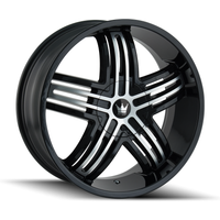 Roues Mazzi 368 Entice Noir Machiné - 22x9.5 - 5x115 - 18 Offset — Roues et jantes