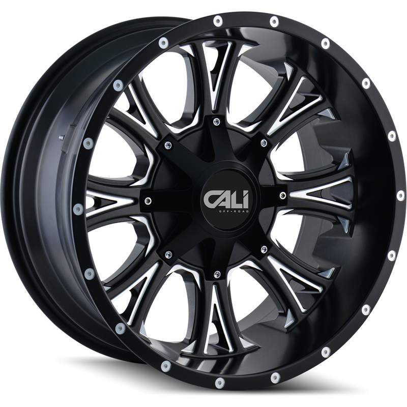 Roues Cali Off Road 9101 Americana Satin Black - 20x9 - 8x165.1 — Roues et jantes