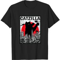 T-shirt classique Catzilla Vintage Japonais au coucher de soleil pour hommes — T-shirts pour hommes
