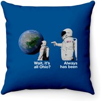 Coussins décoratifs "Wait, It's All Ohio? Always Has Been" avec meme astronaute — Coussins décoratifs