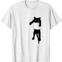 Hang Loose Black Cat Pocket Art Classic T-Shirt for Men