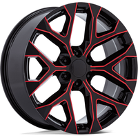 Performance Replicas PR177 Jantes Noires Brillantes Rouge Milled 22x9