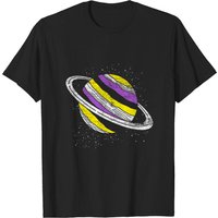 Nonbinary Flag Genderfluid Planet Agender Saturn T-Shirt for Men — Mens T Shirts