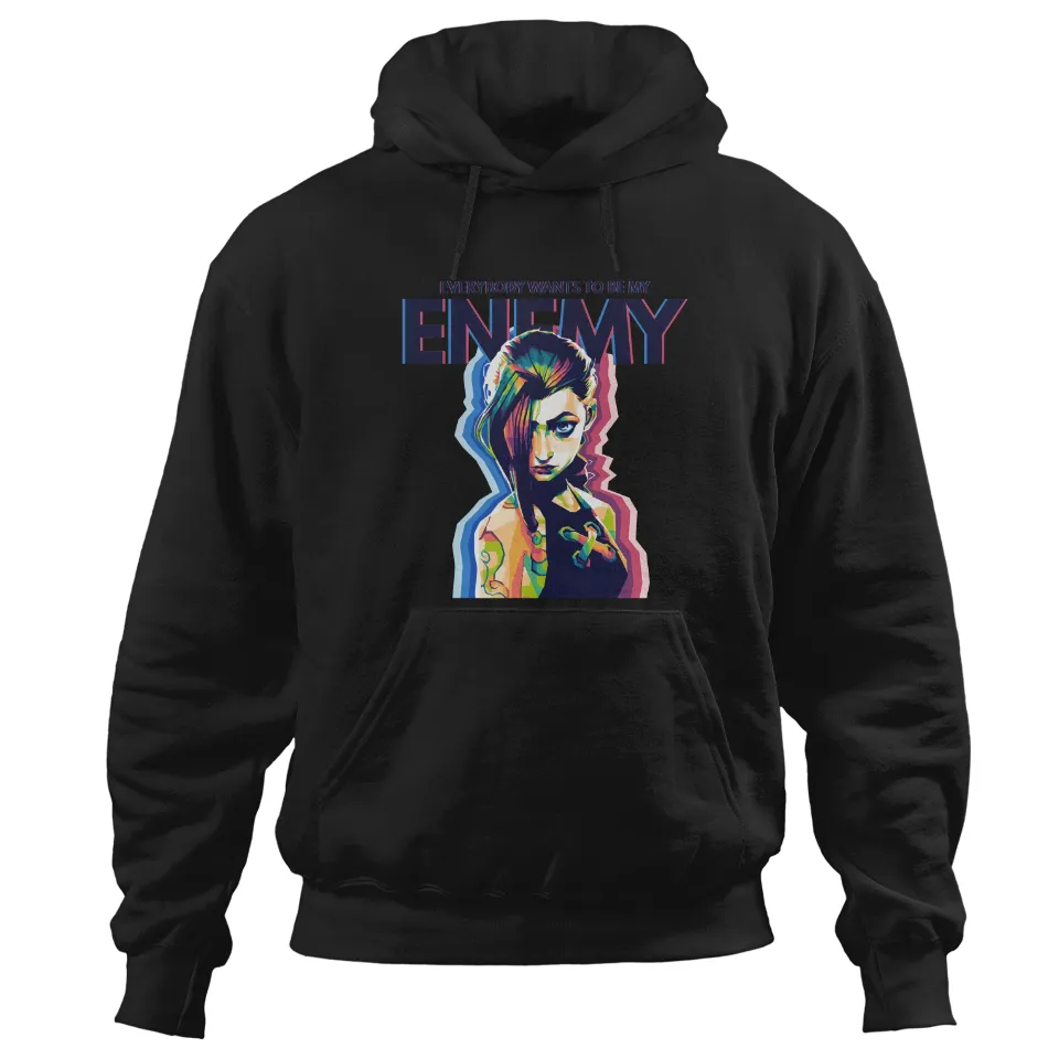 Arcane Jinx Tout le monde veut être mon ennemi Hoodie unisexe — Sweats à capuche pour hommes